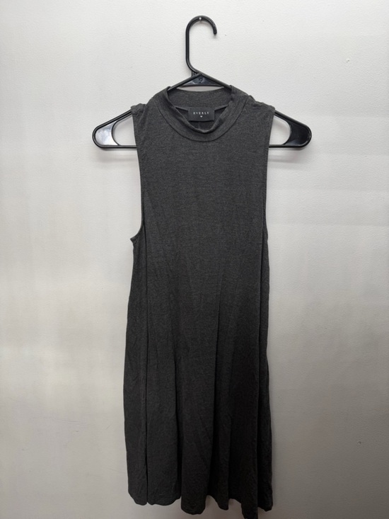 Evereve Dresses & Skirts - Evereve Charcoal Sleeveless Mock Neck Swing Dress